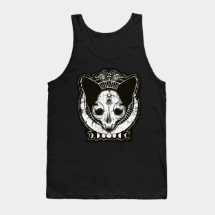 Cat Goddess of Night - cat skull, egypt, ankh, scarab, moon, ra summer night, talisman Tank Top